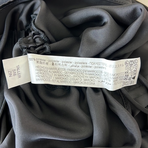 ZARA Woman’s Ruched Skirt Satin Effect Dress Black Size Small - Picture 11 of 13